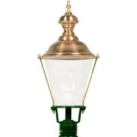 Ks Verlichting Nostalgische lantaarnlamp Hoorn M29 groen met kap chroom