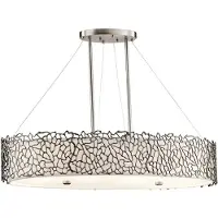 Elstead Lighting Hanglamp Silver Coral, dimbaar, alu / grijs / zink, Woon-/ Eetkamer, metaal, Modern, hanglamp