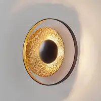 Holländer Design wandlamp Satellite, messing / goud, Woon-/ Eetkamer, metaal, Design, Wandlamp design