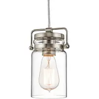 Kichler Elstead Brinley hanglamp, E27, geborsteld nikkel
