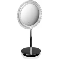 DECOR WALTHER BS 15 touch LED tafelspiegel rond Touch, dimbaar, chroom / zilver, Slaapkamer, metaal, Modern