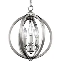 Elstead Lighting Elstead Corinne hanglamp, E14, 3-lichts, 36 cm, gepolijst nikkel