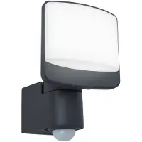 Lutec LED-sensor-buitenwandspot SUNSHINE, 15 cm donkergrijs IP44 SUNSHINE, alu / grijs / zink, Kunststof, Modern, Wandlamp buiten