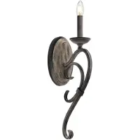 Kichler Wandlamp Taulbee, dimbaar, zwart, Woon-/ Eetkamer, metaal, Landelijk, wandlamp