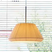 Bover Hanglamp Mei 38, dimbaar, crème / amber, Woon-/ Eetkamer, Textiel / Stof / Zijde, Design, Hanglamp
