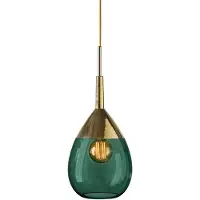 Ebb & Flow Glazen hanglamp Lute, dimbaar, groen, Woon-/ Eetkamer, Glas, Design, hanglamp