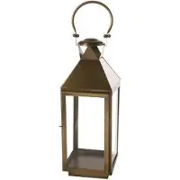 Cosy@home Lantaarn Brass - Geelkoper Vierkant Metaal 19x19xh53,25 Classic