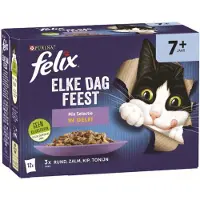 Felix Kattenvoer Nat In Gelei Elke Dag Feest Mix Selectie 7+ 12 X 85 Gr