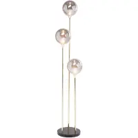 Kare Design vloerlamp Al Capone Tre, messing / goud, Woon-/ Eetkamer, Glas, Modern, vloerlamp