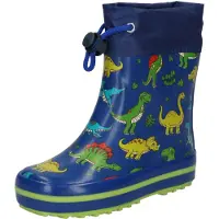Beck Regenlaarzen 'Mini Dino' blauw / mosterd / lichtgroen / vuurrood / wit