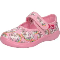 Beck Huisschoenen 'Rainbow' nude / limoen / lichtgroen / rosa / wit
