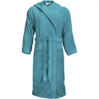 The One Towelling Badjas Turquoise Capuchon - L/XL