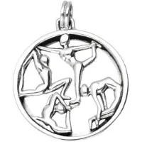 MOOYE ® - Collectie Zilveren Yoga in ring kettinghanger