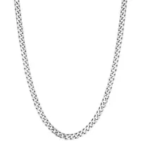 Lucardi Heren Ketting gourmetschakel - Echt Zilver - Ketting - Vaderdag Cadeautje - 42 cm - Zilverkleurig