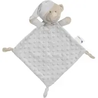 Interbaby knuffeldoekje beer 28 x 17 cm polyester grijs