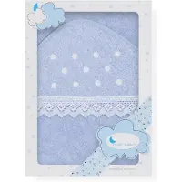 Interbaby badcape Stippen junior 100 cm katoen blauw