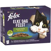Felix Elke Dag Feest in Gelei - Kattenvoer Natvoer - Groente Selectie - 48 x 85 g