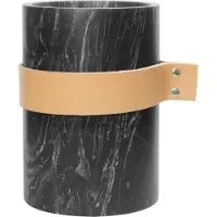 Tak Design Vaas Carlo M - Incl. Lederen Band - Marmer - 14 x 20 cm - Zwart