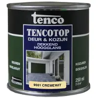 Tenco Tencotop deur & kozijn dekkend hoogglans cremewit (RAL 9001) 250 ml