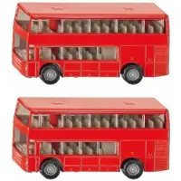 Siku Set Van 2x Stuks Dubbeldekker Bussen Speelgoed Modelauto 10 Cm