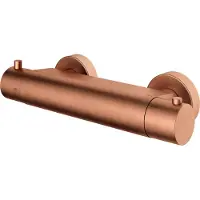 Hotbath Douchethermostaat Cobber Onderaansluiting 2-knop Geborsteld Koper Living Colours