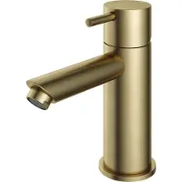 Hotbath Cobber CB003S wastafelkraan laag geborsteld messing