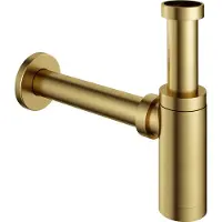 Hotbath Cobber Wastafel Sifon rond Geborsteld Messing PVD P035