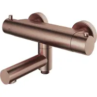 Hotbath Cobber B020 badthermostaat met draaibare uitloop geborsteld koper PVD
