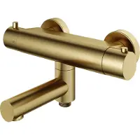 Hotbath Cobber Thermostatische Badkraan met uitloop Geborsteld Messing PVD B020