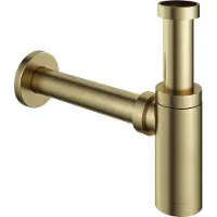 Hotbath Cobber Wastafel Sifon rond Geborsteld Messing P035