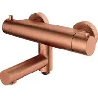 Hotbath Badthermostaat Cobber Opbouw Wegdraaibare Omstel 2-knop Geborsteld Koper Living Colours