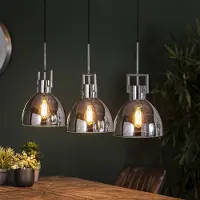 Gister&Vandaag Hanglamp Juul 3L Industrial Chromed, Rond, Hanglamp Juul 3L Industry chromed glass