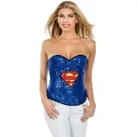 Rubies Supergirl Sequin Corset - Kostuum Volwassenen - Maat L - 42/44