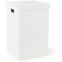 DECOR WALTHER Wasmand Brownie Vierkant Met Deksel 86 L Kunstleer Wit