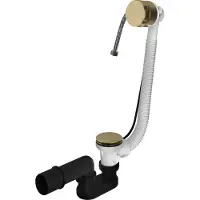 Hotbath Cobber Badafvoer met vulfunctie en overloop Geborsteld Messing P033