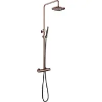 Hotbath Doucheset cobber met ronde handdouche geborsteld koper pvd