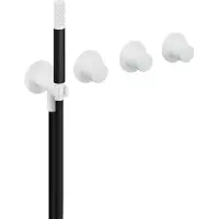 Hotbath Cobber CB7171EXT afbouwdeel inbouwthermostaat met staafhanddouche aan houder en 2 stopkranen mat wit
