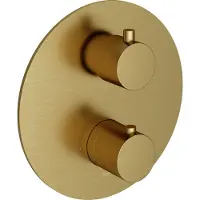 Hotbath Cobber CB009EXT Afbouwdeel Voor Inbouw Thermostaat Met 2-weg Omstel - Geborsteld Messing PVD - Kranen, Badkranen, Inbouw Badkranen