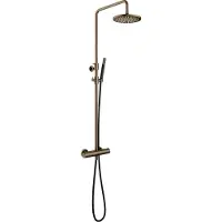 Hotbath Cobber SDS9AB thermostatische opbouw doucheset met 30cm hoofddouche verouderd messing