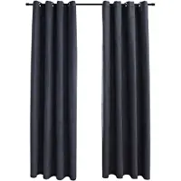 vidaXL Gordijnen verduisterend met ringen 2 st 140x175 cm antraciet