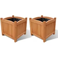 vidaXL Plantenbakken verhoogd 2 st 30x30x30 cm hout
