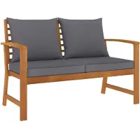 vidaXL Tuinbank met donkergrijs kussen 120 cm massief acaciahout