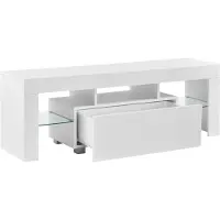 En.casa Tv meubel Grimsey met led verlichting 130x35x45 cm wit