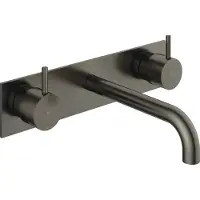 Hotbath Cobber inbouw wastafelkraan 18cm met plaat verouderd ijzer