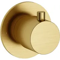 Hotbath Cobber afbouwdeel inbouw stopkraan warm geborsteld messing PVD