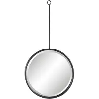 Clayre & Eef - spiegel 40*3*77 cm - zwart - ijzer - rond - 52S129