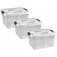 Hega hogar 3x Stuks Opberg Boxen/opbergdozen 30 Liter 49 X 39 X 26 Cm Kunststof