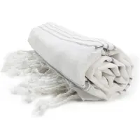 The One Towelling Hamam Sultan - Hamamdoek - 100 x 180 cm - 100% katoen - Grijs/Wit