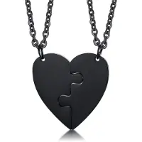 LGT JWLS Vriendschapsketting BFF Hartje LGT Jewels Edelstaal Zwart