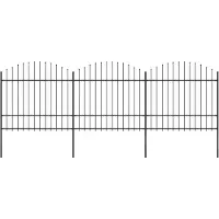 vidaXL Tuinhek met speerpunt staal 504x175 cm zwart